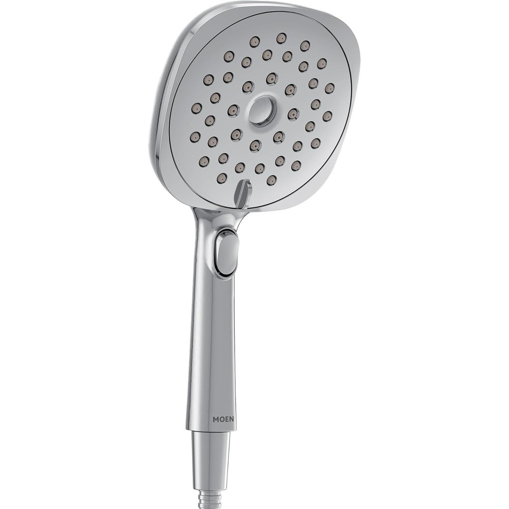 image:imageMoen Verso EcoPerformance Infiniti Dial Square Handheld Shower 6Inch Diameter Spray Head Spot Resist Nickel 220H4EPSRNChrome
