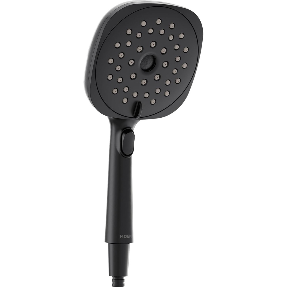 image:imageMoen Verso EcoPerformance Infiniti Dial Square Handheld Shower 6Inch Diameter Spray Head Spot Resist Nickel 220H4EPSRNMatte Black