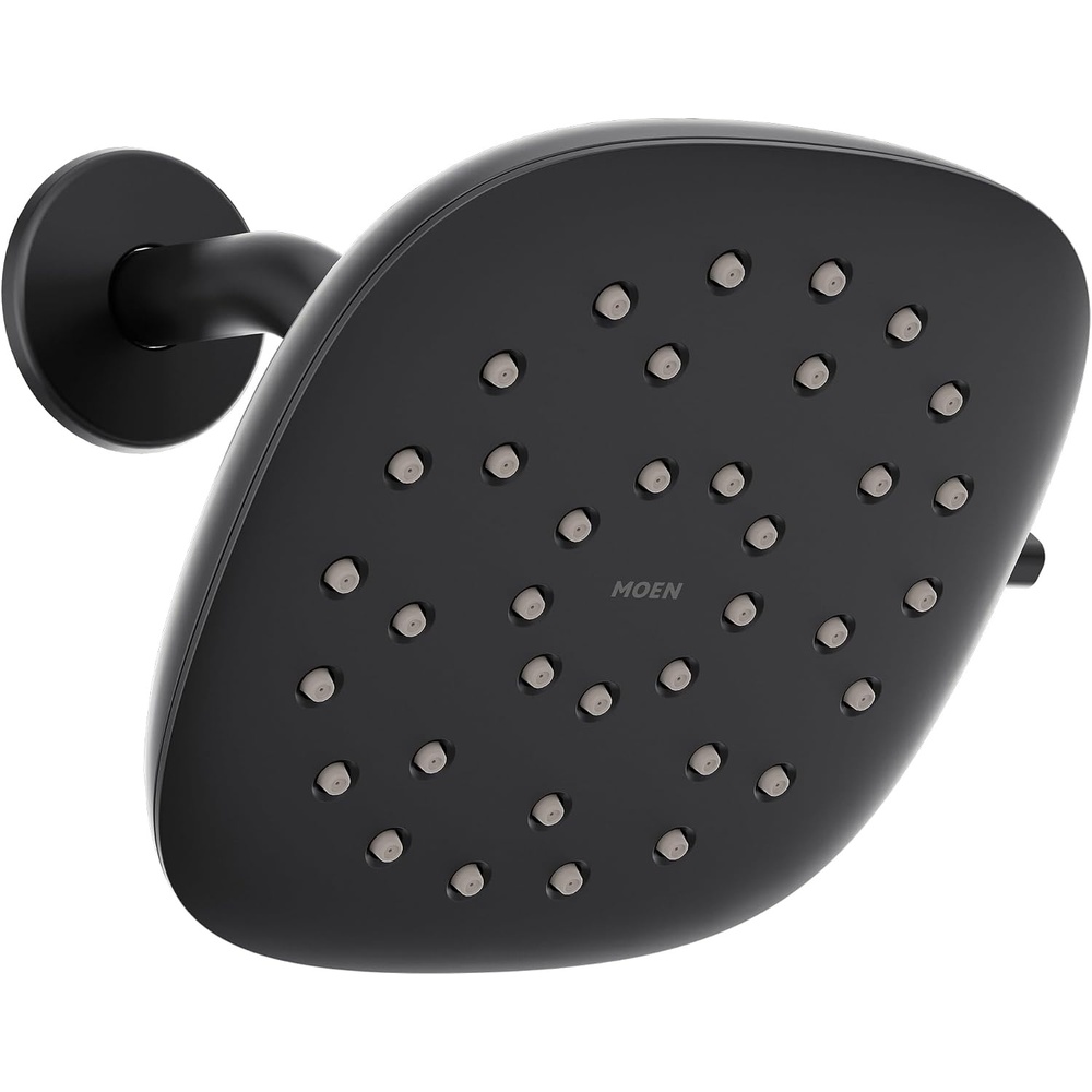 image:imageMoen Verso EcoPerformance Infiniti Dial Square Rain Shower Head 6Inch Diameter Spray Head Matte Black 220R4EPBLMatte Black
