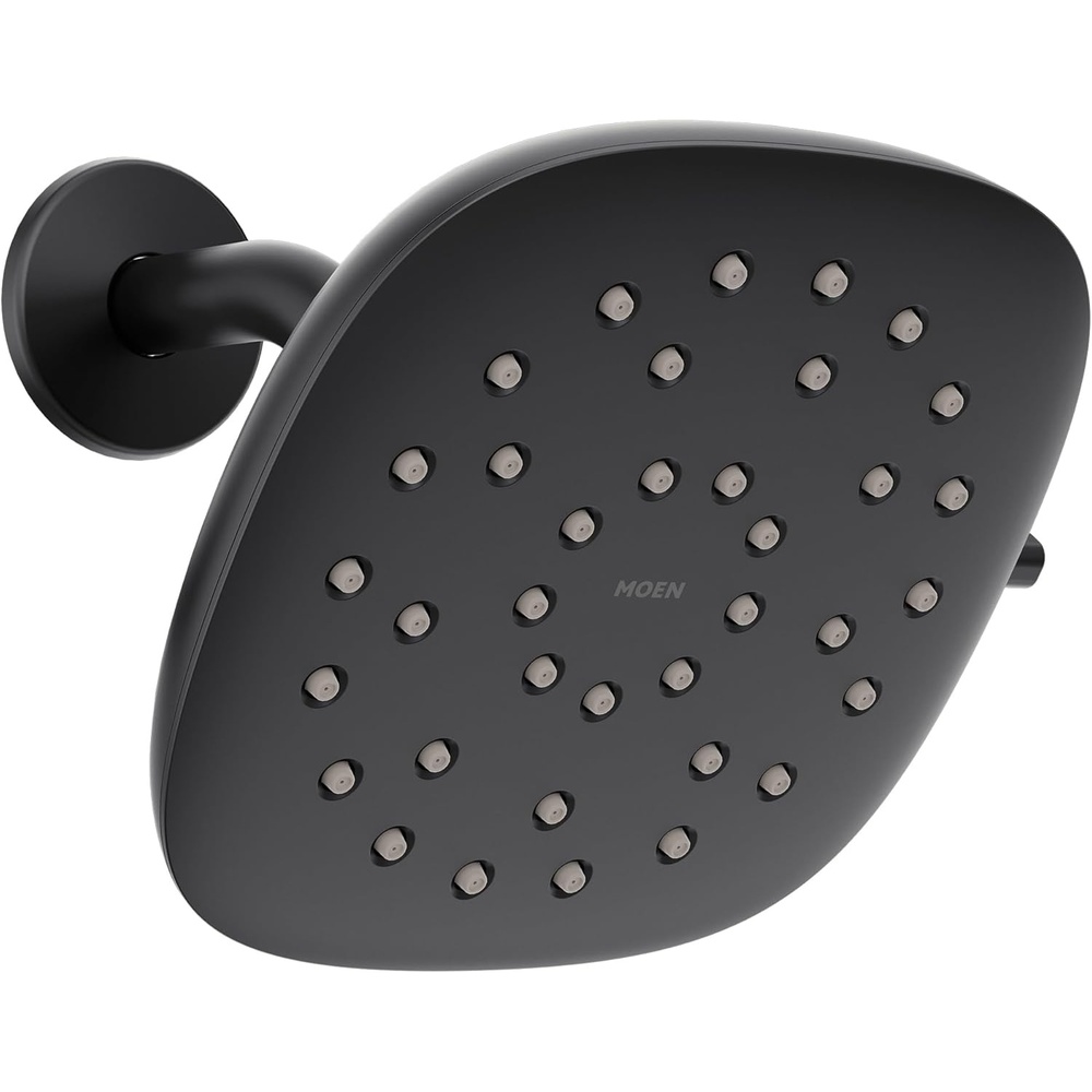 image:imageMoen Verso EcoPerformance Infiniti Dial Square Rain Shower Head 7Inch Diameter Spray Head Chrome 220R5EPMatte Black