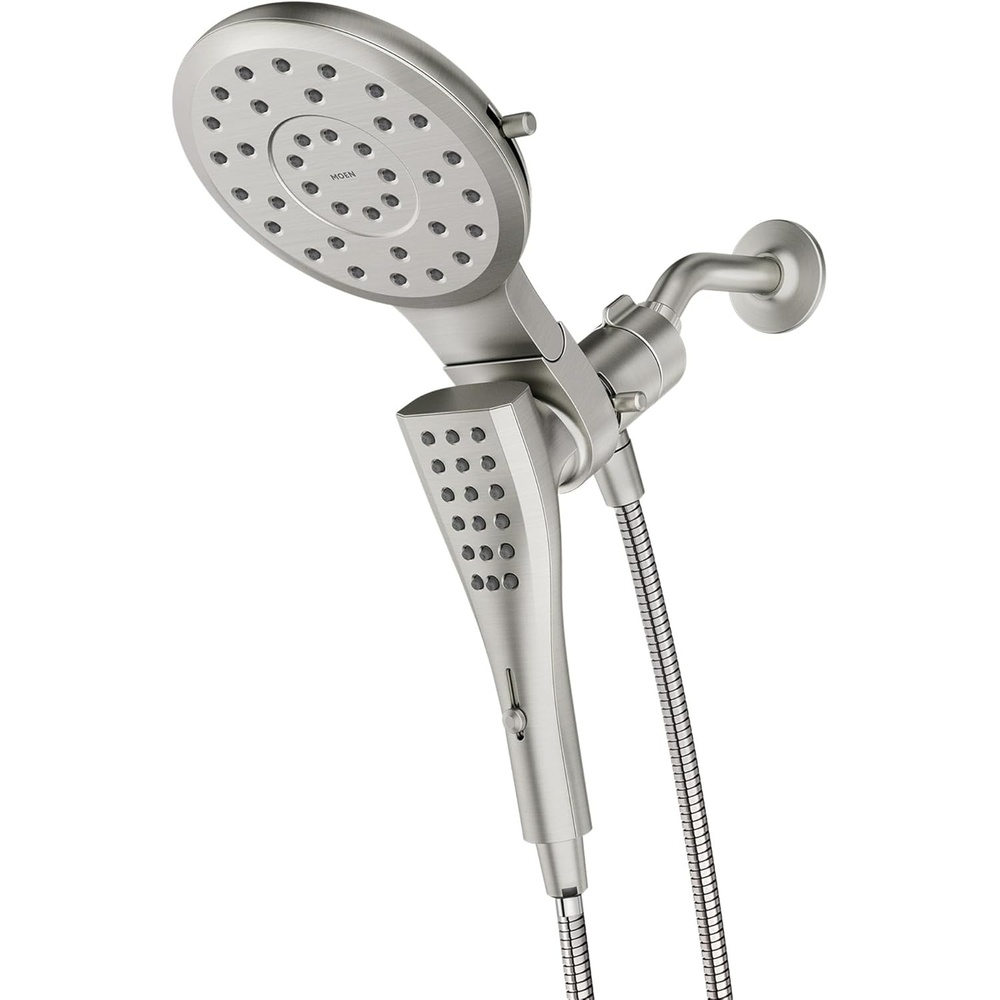 image:imageMoen Verso Matte Black EightFunction 7 Diameter Spray Head Standard with Handshower and 72inch Hose with Eco Performance 220C3EPBLBrushed Nickel