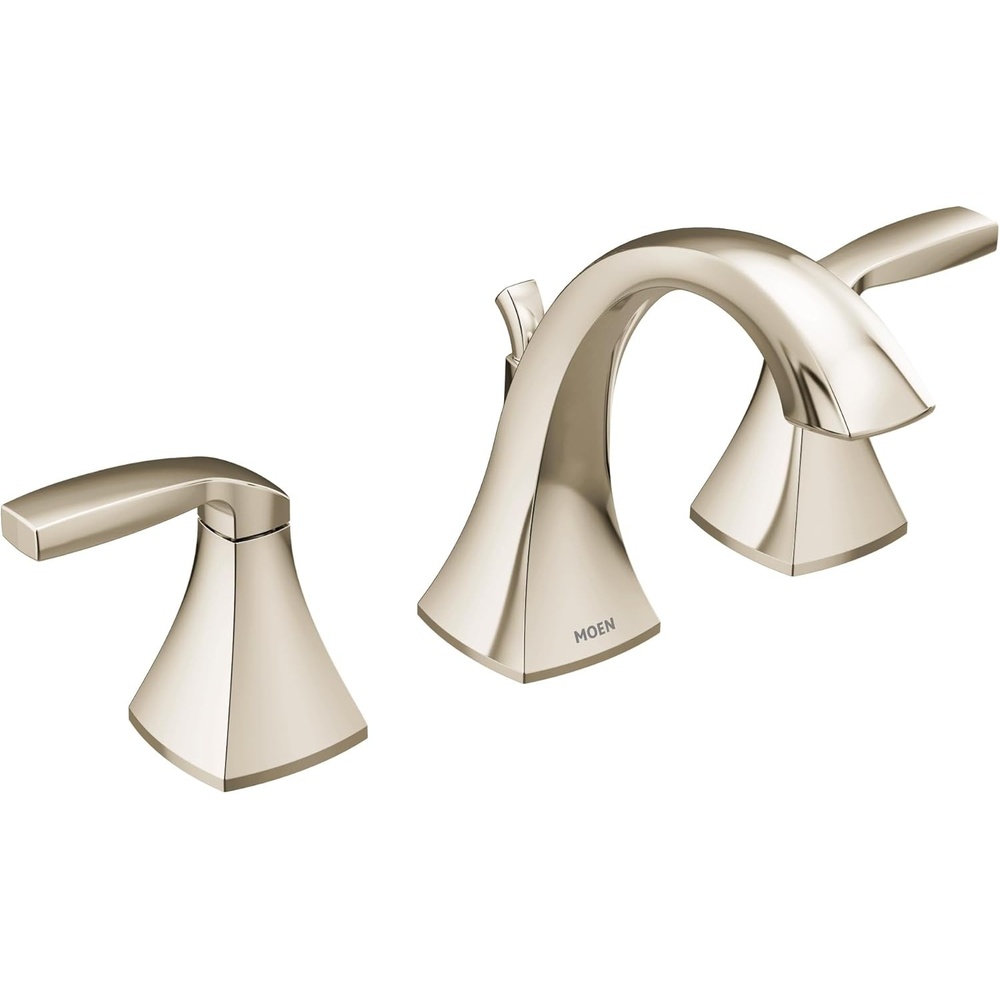 image:imageMoen Voss Brushed Nickel Contemporary TwoHandle Widespread Bathroom Sink Faucet Trim Kit for Adjustable 3Hole Installations Valve Required T6905BNPolished Nickel