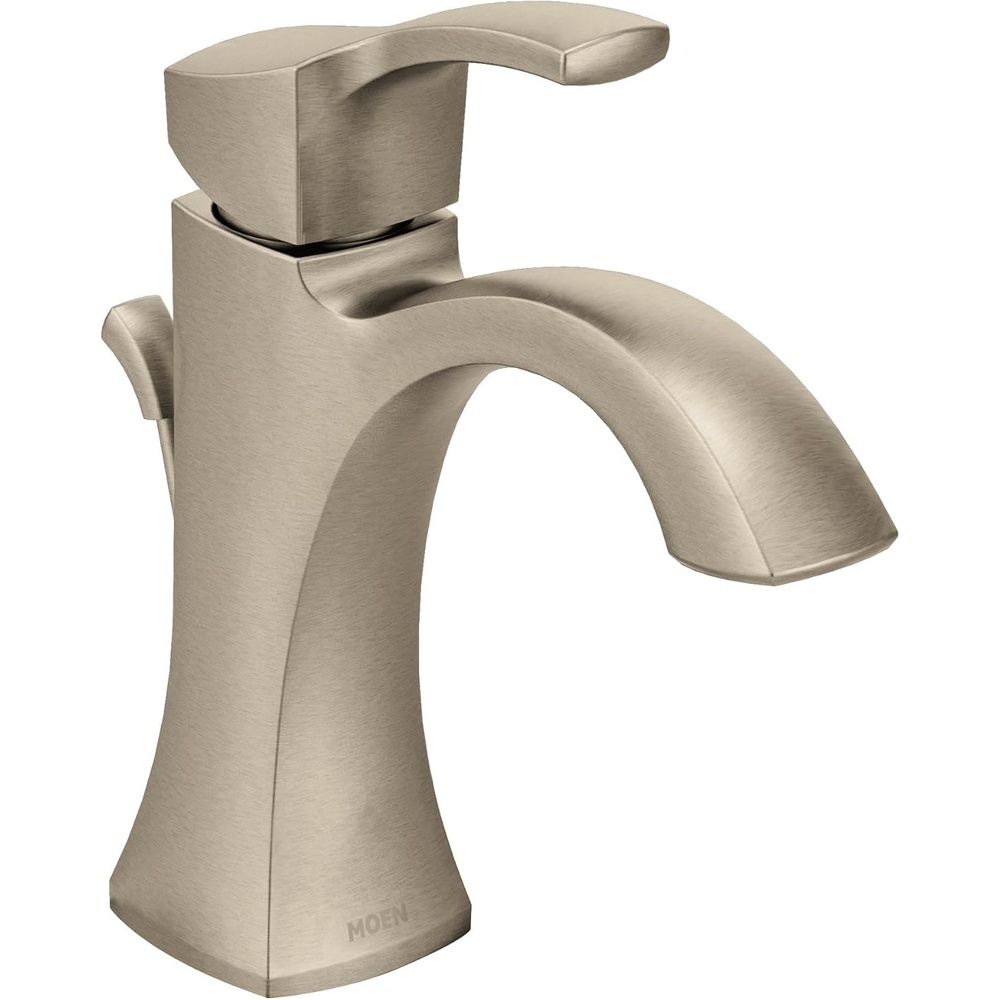 image:imageMoen Voss Chrome OneHandle Single Hole Bathroom Sink Faucet with Optional Deckplate 6903Nickel