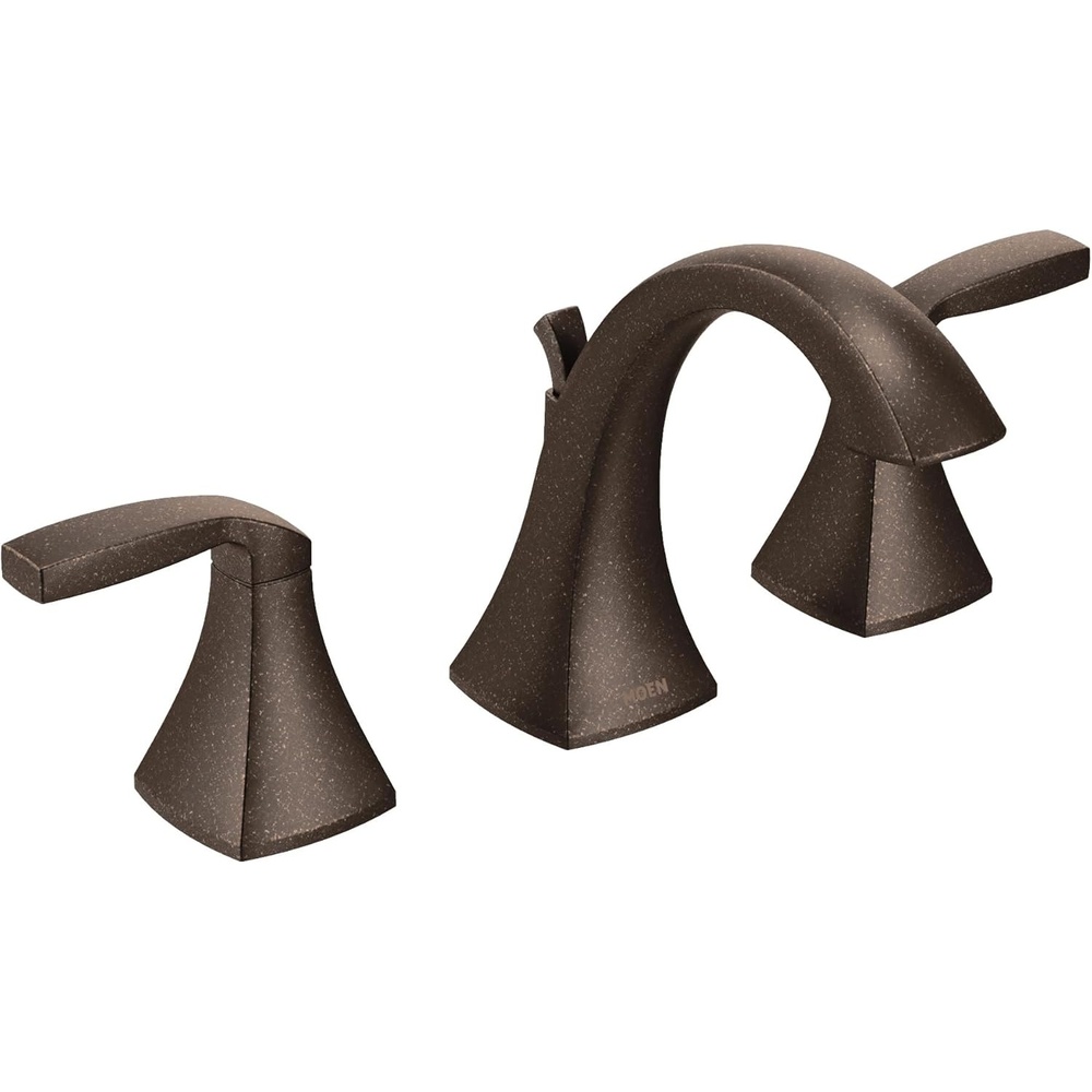 image:imageMoen Voss OilRubbed Bronze Contemporary TwoHandle Widespread Bathroom Sink Faucet Trim Kit for Adjustable 3Hole Installations Valve Required T6905ORB05