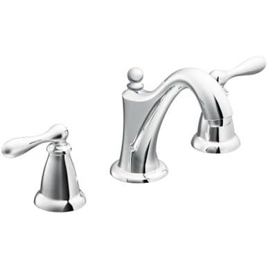 image:imageMoen WS84440SRN TwoHandle High Arc Bathroom Faucet Spot Resist Brushed NickelChrome
