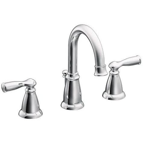 image:imageMoen WS84924SRN TwoHandle High Arc Bathroom Faucet Spot Resist Brushed NickelChrome