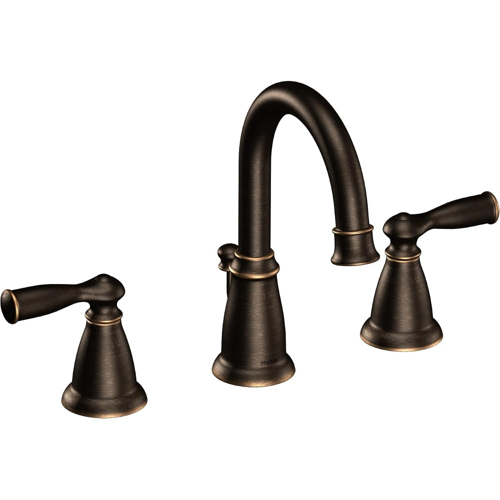 image:imageMoen WS84924SRN TwoHandle High Arc Bathroom Faucet Spot Resist Brushed NickelMediterranean Bronze