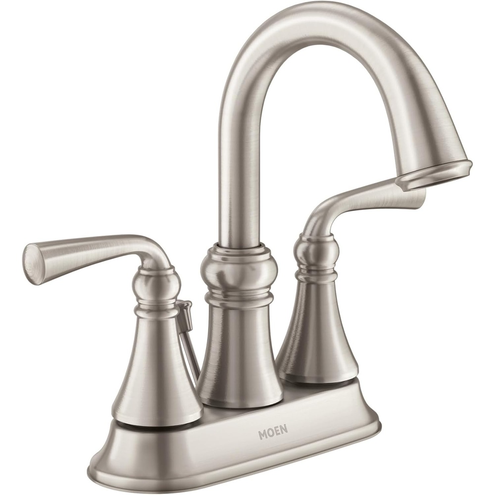 image:imageMoen Wetherly Spot Resist Brushed Nickel TwoHandle Centerset Bathroom Faucet with Drain Assembly WS84850SRNPack of 1