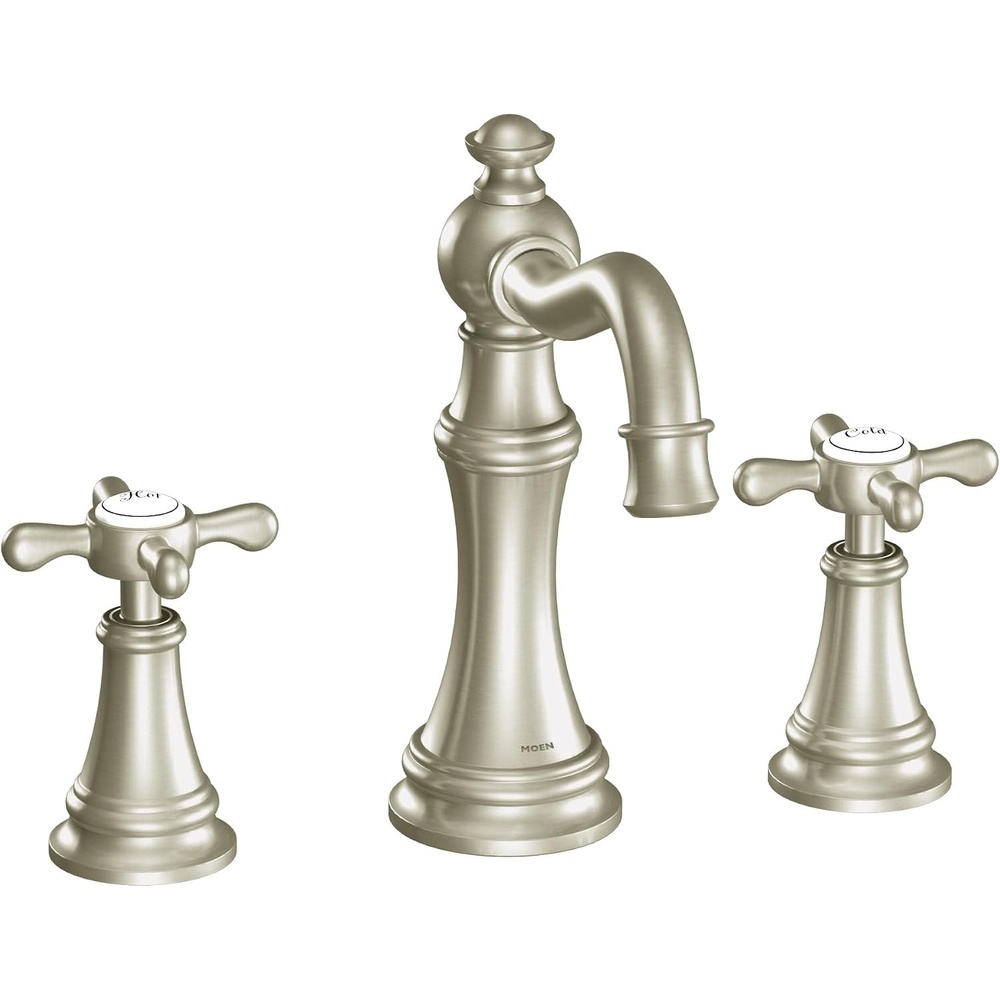 image:imageMoen Weymouth Brushed Gold TwoHandle Widespread Cross Handle Bathroom Faucet Trim Kit Valve Required TS42114BGBrushed Nickel