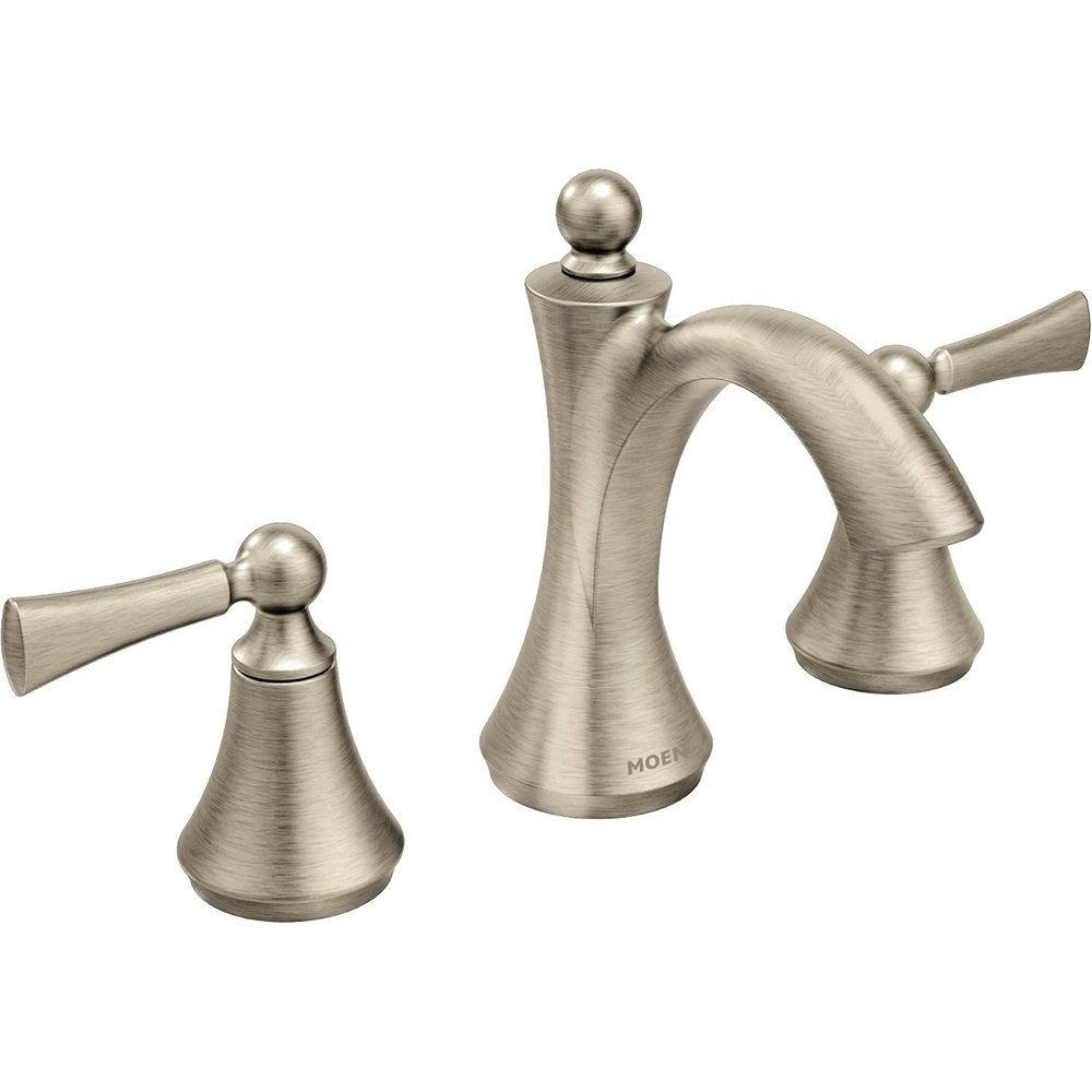 image:imageMoen Wynford Brushed Nickel TwoHandle Widespread HighArc Bathroom Faucet with Lever Handles Valve Required T4520BNBrushed Nickel