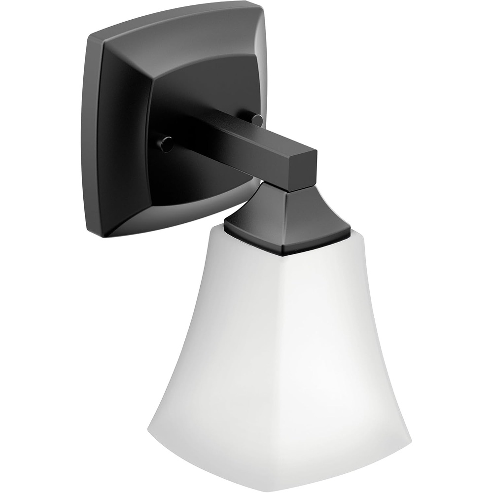 image:imageMoen YB5161BL Voss 1Light DualMount Bath Bathroom Vanity Light Fixture with Frosted Glass
