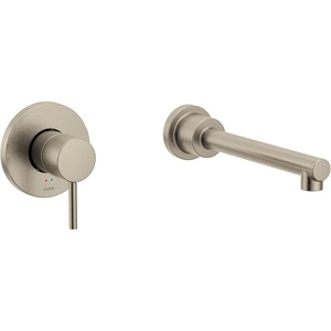 Align Brushed Nickel Single Handle Wall Mount Tub Filler High Flow Tub Faucet with 10″ Spout Reach, WT391BN