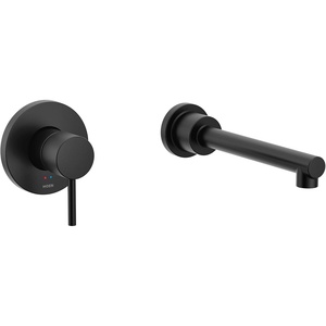 Align Matte Black Single Handle Wall Mount Tub Filler High Flow Tub Faucet with 10″ Spout Reach, WT391BL