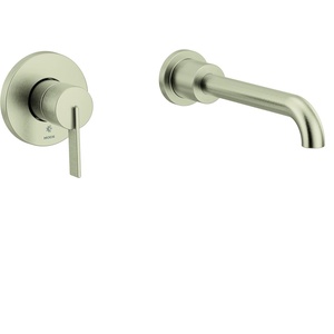 Cia Brushed Nickel Single Handle Wall Mount Tub Filler High Flow Tub Faucet with 10″ Spout Reach, WT6221BN