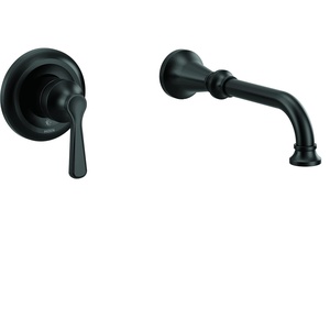 Colinet Matte Black Single Handle Wall Mount Tub Filler High Flow Tub Faucet with 10″ Spout Reach, WTS44501BL