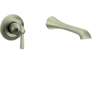 Flara Brushed Nickel Single Handle Wall Mount Tub Filler High Flow Tub Faucet with 10″ Spout Reach, WTS921BN