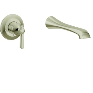 Flara Polished Nickel Single Handle Wall Mount Tub Filler High Flow Tub Faucet with 10″ Spout Reach, WTS921NL