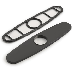 Moen 141002 Kitchen Faucet Escutcheon Deckplate for 3-Hole Installation, Chrome(Matte Black)