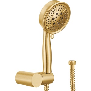 Moen 3636EPBG Acc-Core Four Function Eco-Performance Handheld Shower with Wall Bracket and 69-Inch Hose, Brushed Gold