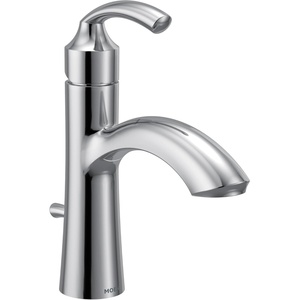 Moen 6170 Glyde Single Handle Bathroom Sink Faucet with Optional Deckplate, Chrome