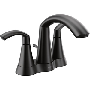 Moen 6172BL Glyde Two-Handle High Arc Centerset Bathroom Faucet, Matte Black
