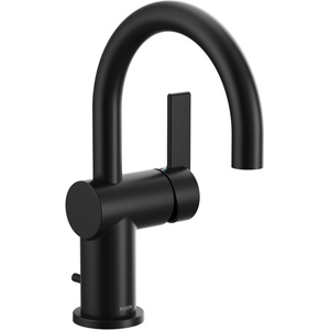 Moen 6221 Cia Single Handle Bathroom Sink Faucet with Optional Deck Plate Included, Chrome(Matte Black)