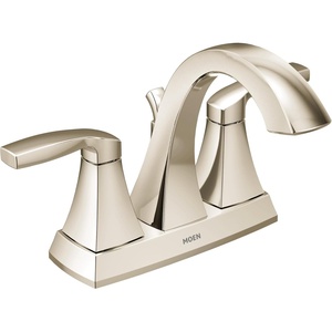 Moen 6901NL Voss Two-Handle High Arc Centerset Bathroom Faucet, Polished Nickel