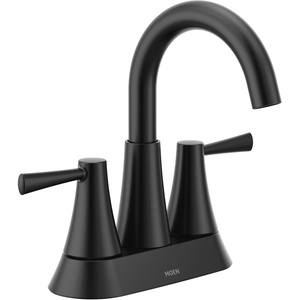 Moen 84023SRN Ronan 2-Handle Widespread Bathroom Faucet, BN | Bathroom sink faucet, widespread 2-handle design, valve included, spot resist finish, modern style(Matte Black)