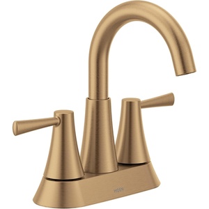 Moen 84023SRN Ronan 2-Handle Widespread Bathroom Faucet, BN | Bathroom sink faucet, widespread 2-handle design, valve included, spot resist finish, modern style(Bronzed Gold)