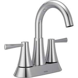 Moen 84023SRN Ronan 2-Handle Widespread Bathroom Faucet, BN | Bathroom sink faucet, widespread 2-handle design, valve included, spot resist finish, modern style(Chrome)