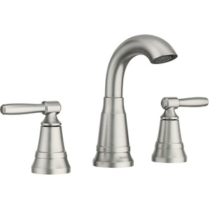 Moen 84972SRN Halle Widespread 2-Handle Bathroom Faucet with Drain Assembly, Spot Resist Brushed Nickel, 3-Hole, 8â€“16″ Adjustable Installation(Spot Resist Nickel)