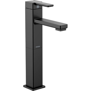Moen 90 Degree Matte Black One-Handle Single Hole Vessel Sink Modern Bathroom Faucet, S6712BL