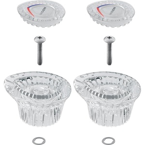 Moen 96797 Chateau Collection Replacement Tub and Shower Faucet Knob Handle Kit, Chrome and White Insert(Pack of 2)