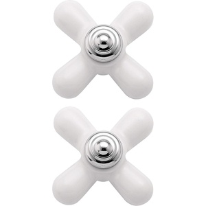Moen 97434 Monticello Replacement Handle Knob Insert, Porcelain and Chrome (2-Pack)