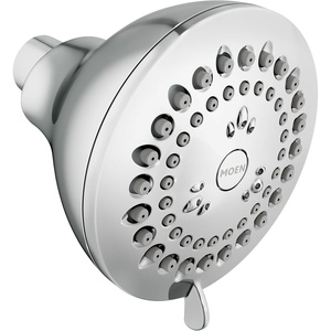 Moen Adler Chrome 3.5-Inch 4-Function Showerhead with various High-Pressure Options, Pressure Boosting Shower Head, 23026((Pack of 1))