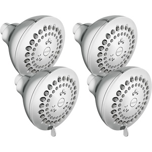Moen Adler Chrome 3.5-Inch 4-Function Showerhead with various High-Pressure Options, Pressure Boosting Shower Head, 23026((Pack of 4))