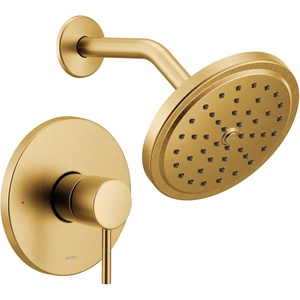 Moen Align Brushed Gold M-CORE 3-Series Shower Trim Kit with Wide Showerhead and Lever Handle, Valve Required, UT3292BG(Brushed Gold)