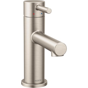 Moen Align Chrome One-Handle Modern Bathroom Faucet with Drain Assembly and Optional Deckplate, 6190(Brushed Nickel)