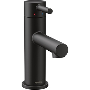 Moen Align Chrome One-Handle Modern Bathroom Faucet with Drain Assembly and Optional Deckplate, 6190(Matte Black)