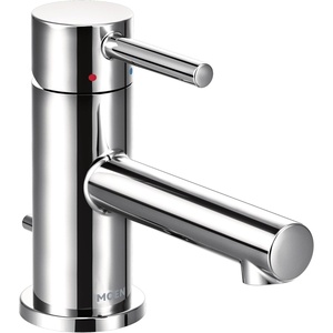 Moen Align Chrome One-Handle Single Hole Low Profile Modern Bathroom Faucet with Drain Assembly, 6191(Chrome)