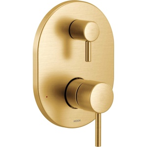 Moen Align M-CORE 3-Series 2-Handle Shower Faucet Trim Kit, Valve Required, Tub and Shower Trim with Lever Handles, Brushed Nickel, UT3290BN(Brushed Gold)