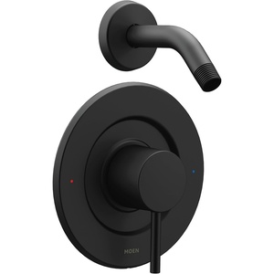 Moen Align Matte Black Posi-Temp Pressure Balancing Modern Shower Trim Kit without Showerhead, Valve Required, T2192NHBL((Pack of 1))