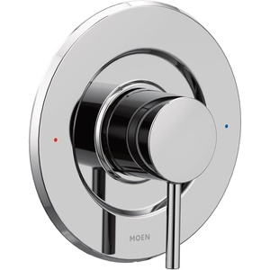 Moen Align Matte Black Pressure Balancing Modern Trim Kit, Featuring Bathroom Shower Lever Handle for Temperature Adjustment, (Posi-Temp Valve Required), T2191BL(Chrome)
