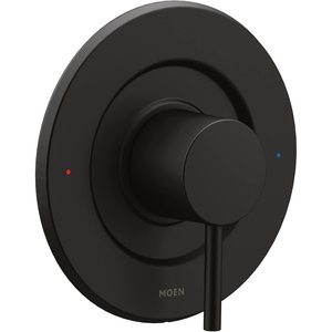 Moen Align Matte Black Pressure Balancing Modern Trim Kit, Featuring Bathroom Shower Lever Handle for Temperature Adjustment, (Posi-Temp Valve Required), T2191BL(Matte Black)