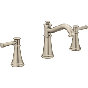Moen Belfield Brushed Nickel Two-Handle 8-Inch Widespread Bathroom Faucet Trim Kit, Valve Required, T6405BN