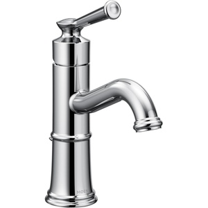 Moen Belfield Chrome One-Handle Bathroom Sink Faucet with Drain Assembly and Optional Deckplate, 6402(Chrome)