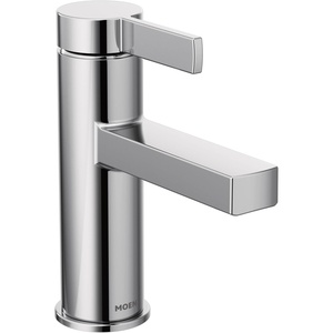 Moen Beric Matte Black Modern One-Handle Single Hole Bathroom Faucet with Drain Assembly and Optional Deckplate for Your Bath Sink, 84774BL(Chrome)