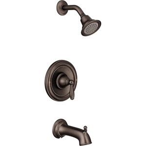 Moen Brantford Brushed Nickel Pressure Balancing Modern Bathtub and Shower Trim Kit with Shower Head, Shower Handle, and Tub Spout, Shower Faucet Set (Posi-Temp Valve Required), T2153BN(Oil Rubbed Bronze)