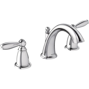 Moen Brantford Brushed Nickel Two-Handle Widespread Bathroom Sink Faucet Trim Kit, Traditional Bathroom Faucet for Three Hole Bath Sinks (Valve Required), T6620BN(Chrome)