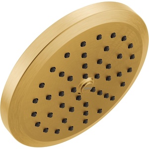 Moen Brushed Gold One-Function 6-3/4 Inch Wide Diameter Rain Showerhead with Immersion Rainshower Technology, S178BG